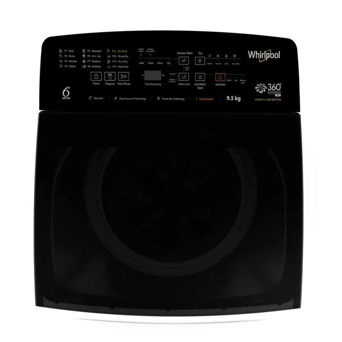 Whirlpool 9.5 kg 5 Star,With Hard water wash Fully Automatic Top Load Washing Machine with In-built Heater Grey  (360 BW PRO-H 9.5 GRAPHITE 10YMW)