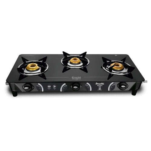 Preethi Zeal Glass Ceramic Top 3 Burner Gas Stove (PREETHI ZEAL PRO 3B MS)