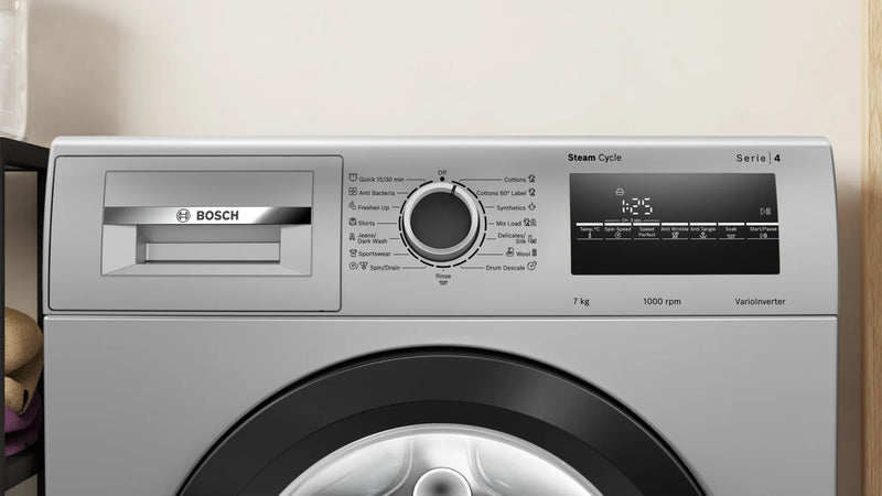 BOSCH 7 KG FULLY AUTOMATIC FRONT LOAD WASHING MACHINE WITH IN-BUILT HEATER GREY