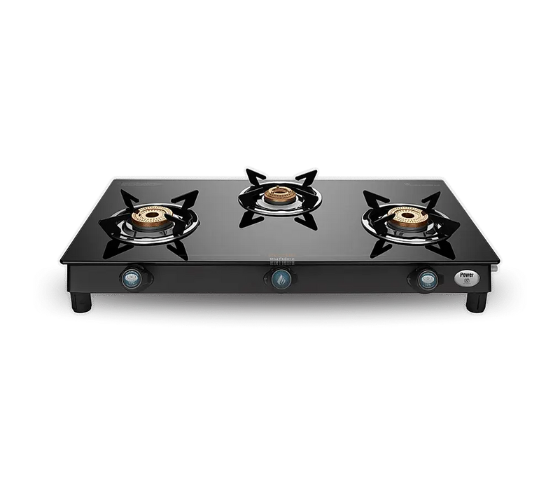 Preethi Sparkle Power Duo 3 Burner Glass top Gas Stove