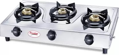 Prestige Prime SS Stainless Steel Manual Gas Stove  (3 Burners)