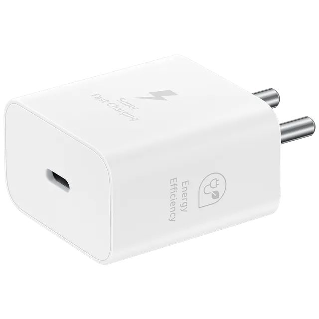 SAMSUNG 25W Type C Fast Charger (Adapter Only, Support PD 3.0 PPS, White)