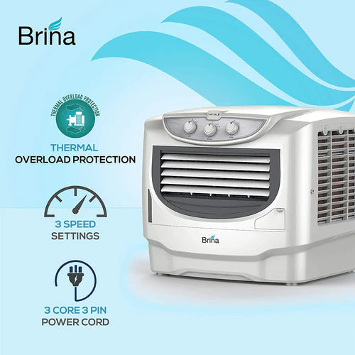 Havells Brina Plus 50 Litres Window Air Cooler with Humidity Control, Auto Drain and Dust Filter