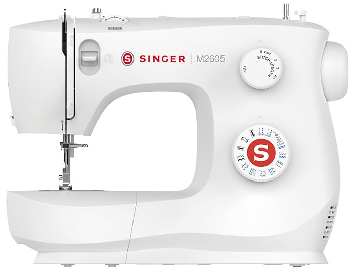 Singer M2605 Sewing Machine - 21 Stitch Patterns With Stitch Length&Zig Zag Width Control + Auto Needle Threader/﻿Lightweight Portable Sewing Machine