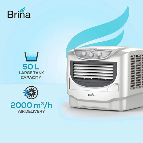 Havells Brina Plus 50 Litres Window Air Cooler with Humidity Control, Auto Drain and Dust Filter