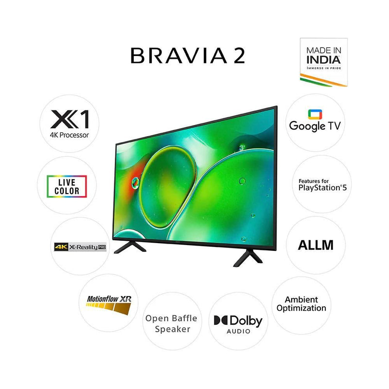 Sony Bravia II 43 inch (108cm) 4k Ultra HD Smart LED Google TV with High Dynamic Contrast Enhancer, Chromecast Built In, K43S20