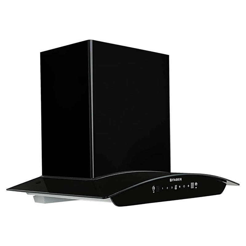 FABER 60 Centimeter SUNNY IN HC SC FL LG 60cm 1200m3/Hr Ducted With Touch & Gesture Control Auto Clean Wall Mounted Chimney (Black)