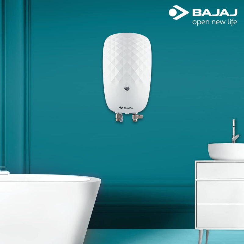 Bajaj Juvel Instant 3 Ltr Vertical Water Heater, White wall mounting