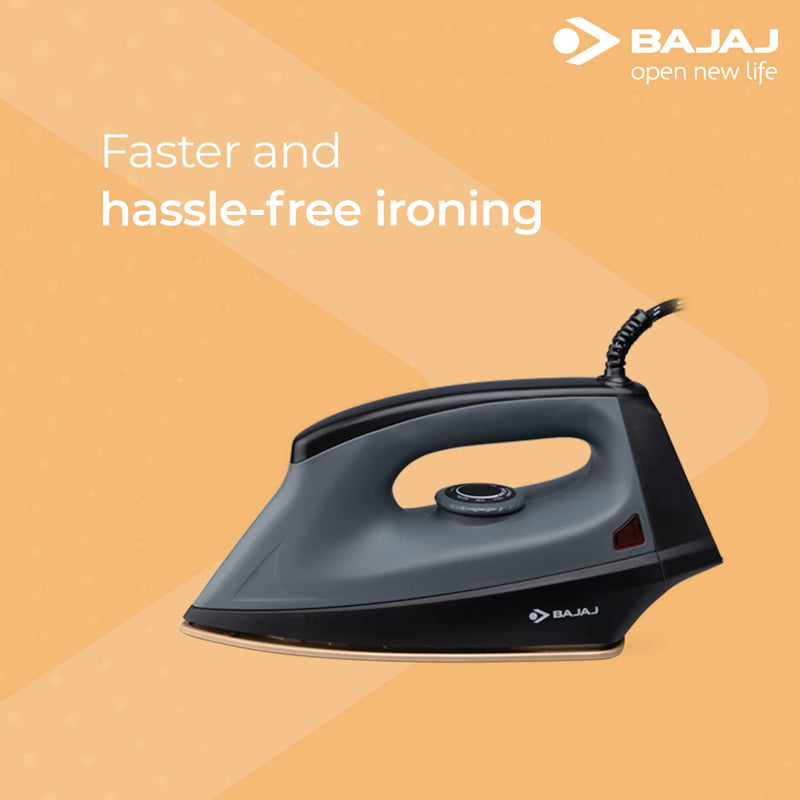 Bajaj Plastic Herculo 1100 Watts Dry Iron, Black & Grey