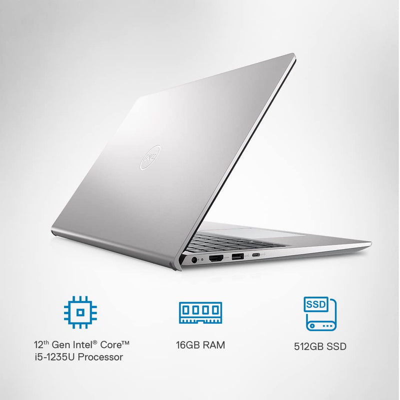 Dell Inspiron 3520 Metal Laptop, Intel Core i5-1235U Processor, 16GB/ 512GB SSD/ 15.6" (39.62cm) FHD WVA AG 120Hz 250 nits/Windows 11 + MSO'21/ Backlit KB + FPR/ 15 Month McAfee/Silver/ 1.65kg