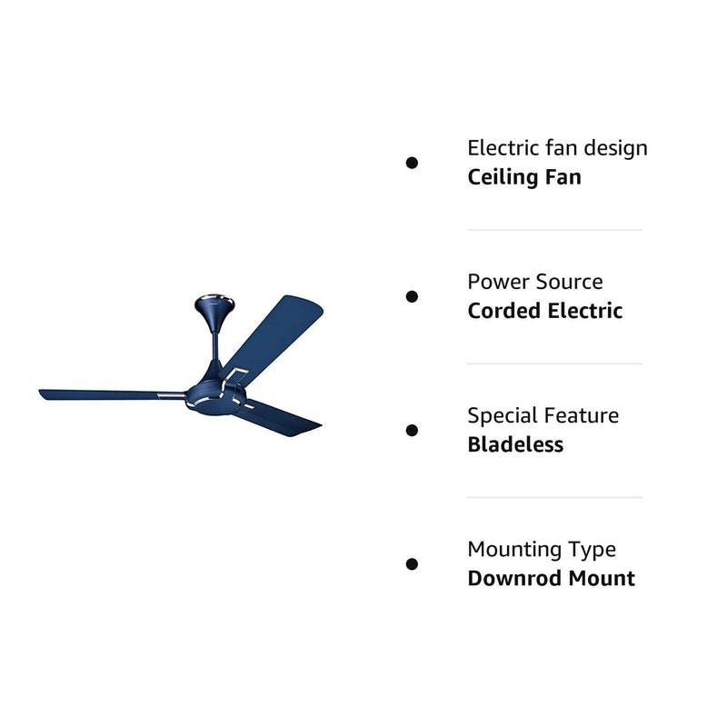 V-Guard GLADO PRIME VX 1 Star 1200 mm Energy Saving 3 Blade Ceiling Fan  (RIBAND BLUE MATTE)