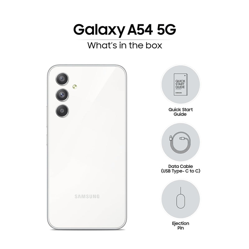Samsung Galaxy A54 5G (Awesome White, 8GB, 256GB Storage) | 50 MP No Shake Cam (OIS) | IP67 | Gorilla Glass 5