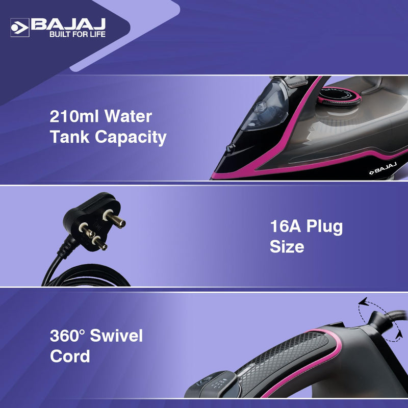 Bajaj MX-35N 2000W Steam Iron With Steam Burst, Anti-Drip & Anti-Scale Technology