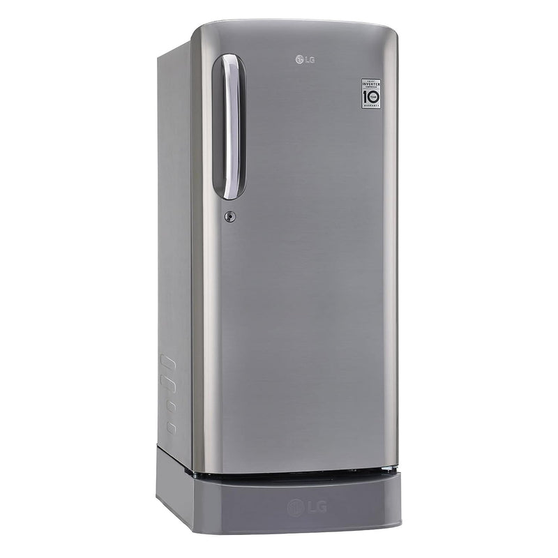 LG 185 L 3 Star Direct-Cool Single Door Refrigerator (GL-D201APZD, Shiny Steel, Base stand with Drawer, Gross Volume- 190 L)