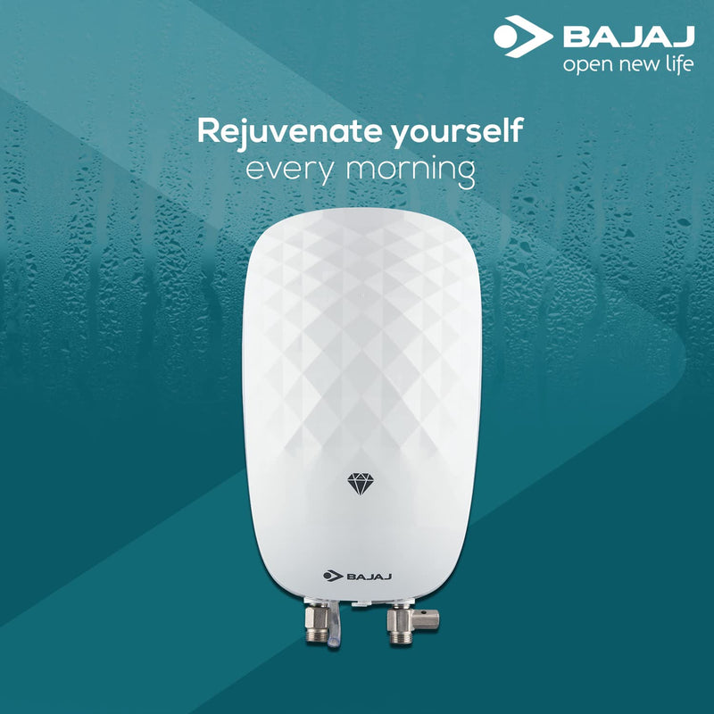 Bajaj Juvel Instant 3 Ltr Vertical Water Heater, White wall mounting