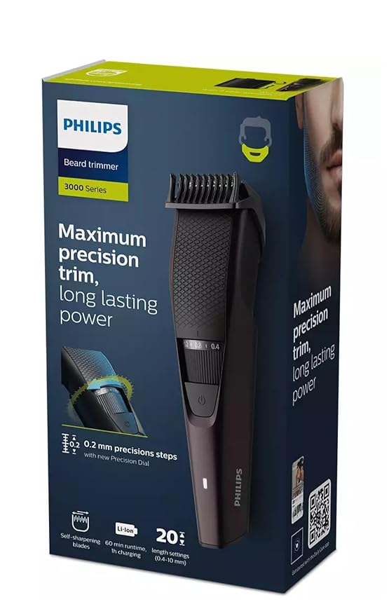 PHILIPS 3415/15 3000 Series Beard Trimmer, Battery Powered