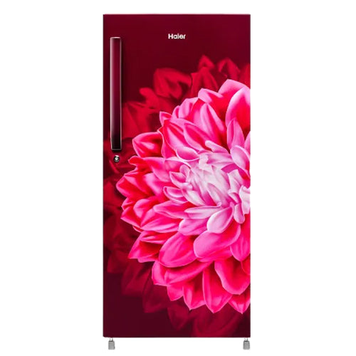 Haier 190 L, 3 Star, Red Dahelia Finish Direct Cool Single Door Refrigerator