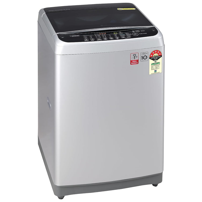 LG 8.0 Kg Inverter Fully-Automatic Top Loading Washing Machine (T80SJSF1Z, Middle Free Silver)