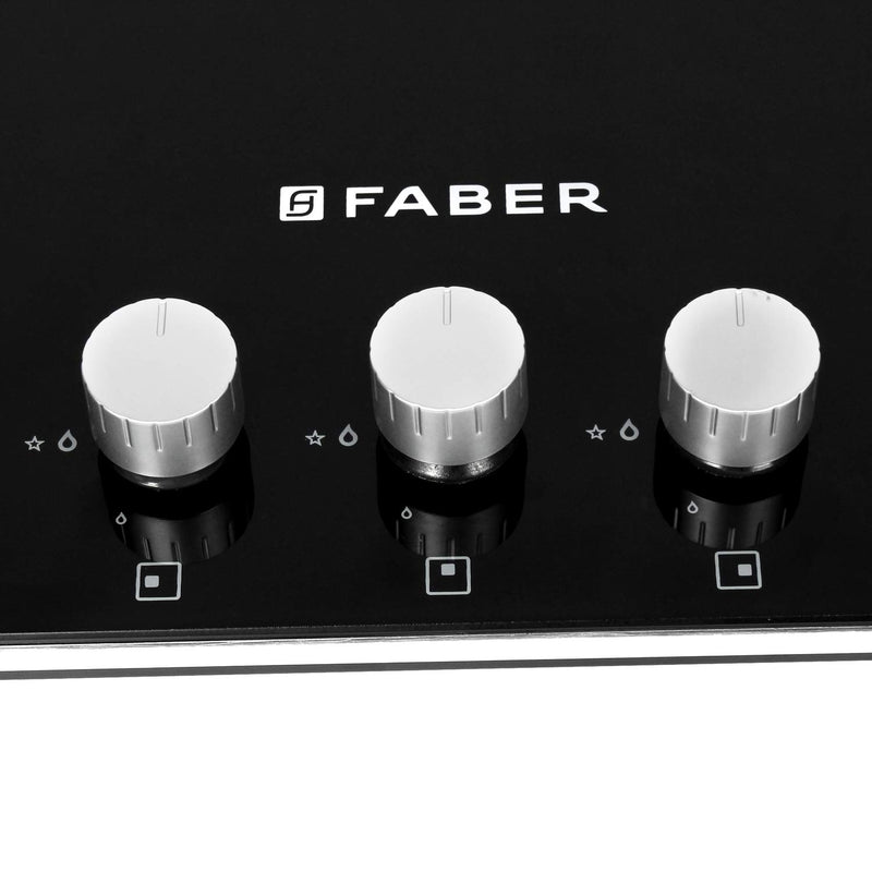 Faber 75 cm Hob, 3 Burner, Auto Ignition (HOB HTG 753 CRS BR CI) Black