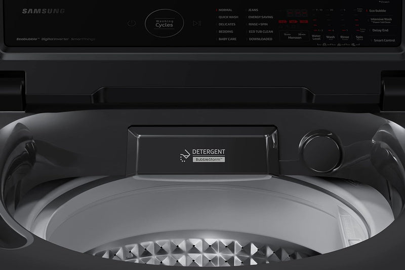 Samsung 8 Kg '5 star Ecobubble™ Wi-Fi Inverter Fully Automatic Top Load Washing Machine (WA80BG4542BDTL,Versailles Gray), Bubble Storm Technology