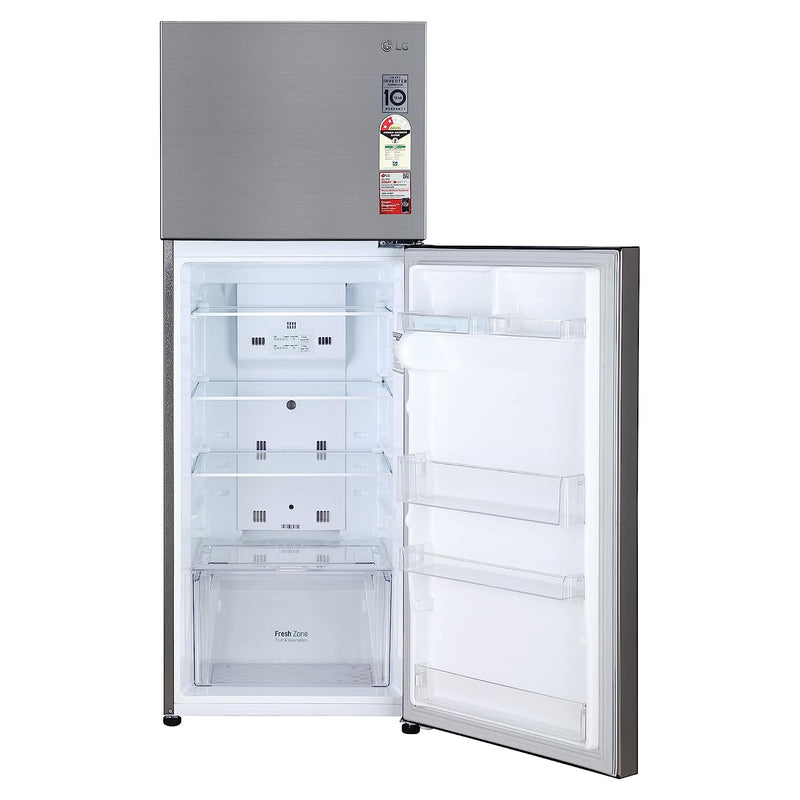 LG 288 L 2 Star Smart Inverter Frost-Free Double Door Refrigerator (GL-S322SPZY, Shiny Steel, Convertible)