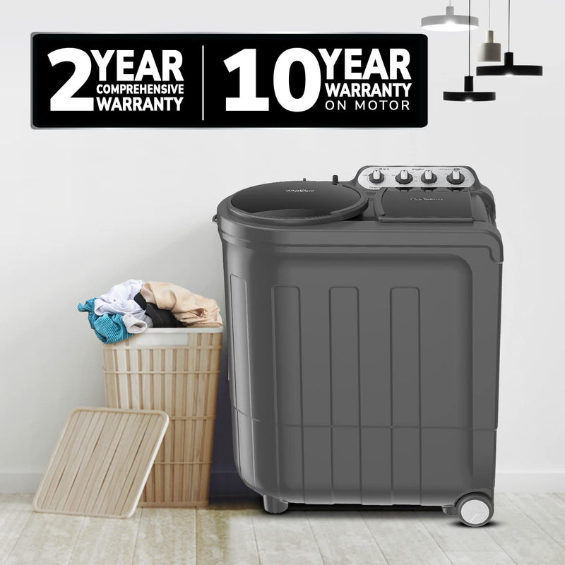 Whirlpool 7.5 Kg 5 Star Turbo Dry Semi-Automatic Top Loading Washing Machine ( ACE 7.5 TRB DRY MAX Grey Dazzle, 5 YR, 10 MIN Quick Drying)