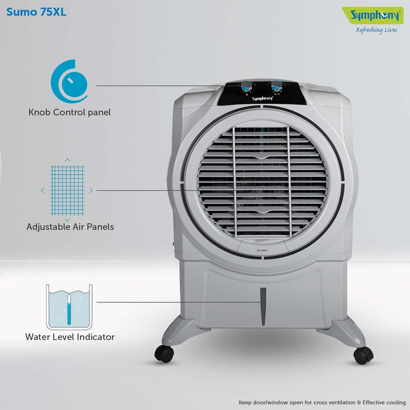 Symphony Sumo 75 XL Desert Air Cooler For Home with Honeycomb Pads, Powerful +Air Fan