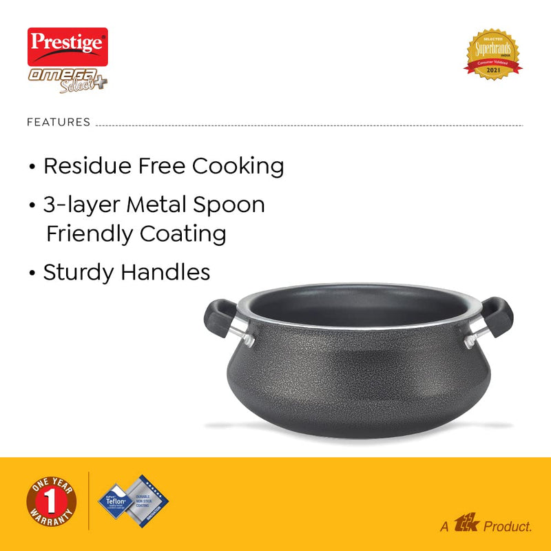 Prestige 4 litres Omega Select Plus 20 Cm Non Stick Junior Handi Dupont Teflon Non-Stick Coating