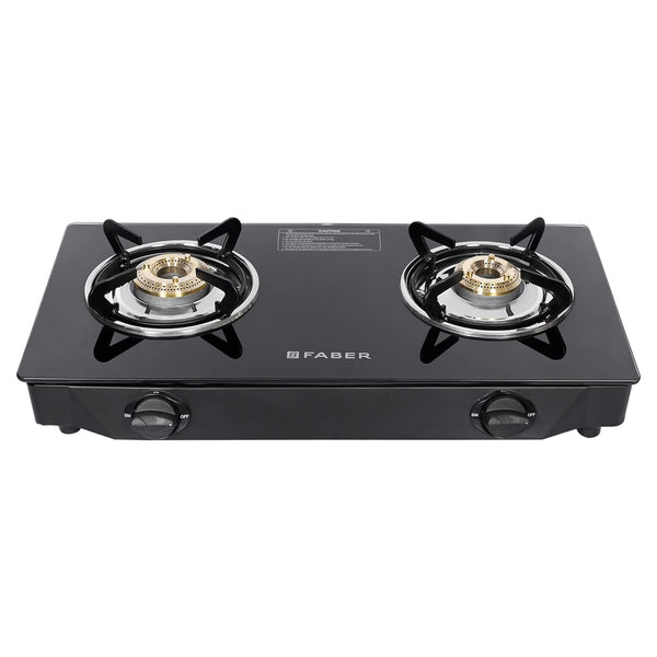 Faber 2 Burner gas stove (ARROW 2BB BK) Manual Ignition, Black