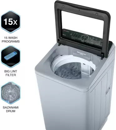 Panasonic 7 kg Fully Automatic Top Load Washing Machine with In-built Heater Silver  (NA-F70V10LRB)