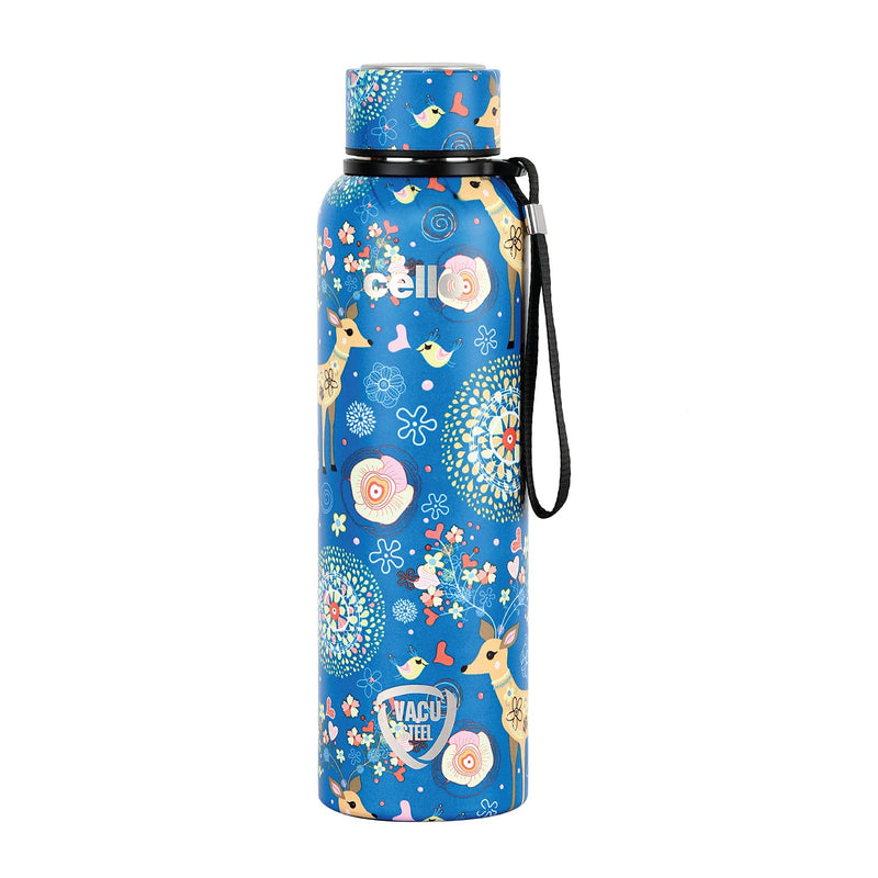 Cello Duro Tuff Steel Series- Duro Deezee Kent Double Walled Stainless Steel Water Bottle with Durable DTP Coating, 550ml