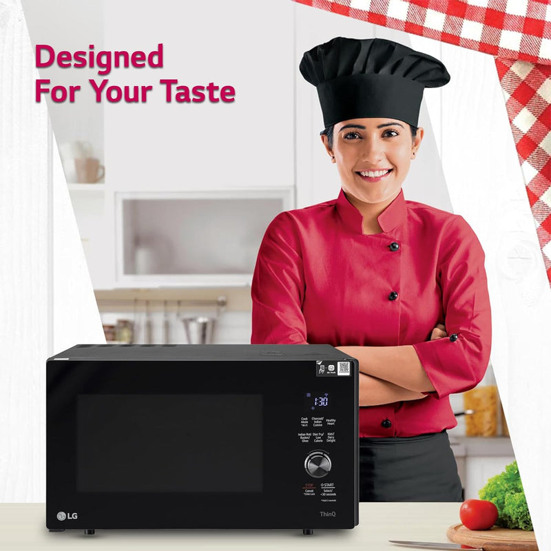 LG 28 L Wi-Fi Enabled Charcoal Convection Healthy Microwave Oven (MJEN286UFW, Black, Diet Fry)