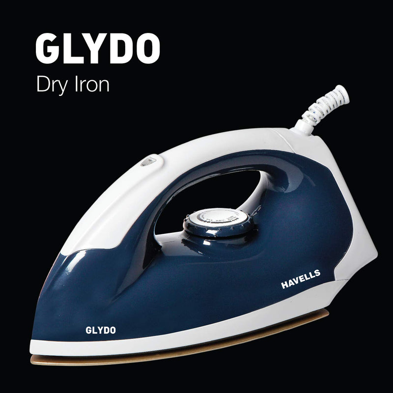 Havells Glydo 1000 watt Dry Iron With American Heritage Non Stick Sole Plate, Aerodynamic Design, Easy Grip Temperature Knob