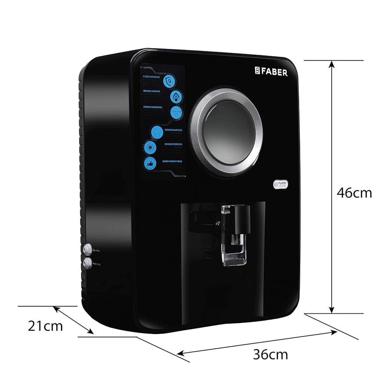 Faber Altroz (RO+UV+UF+MAT) with Heavy Duty Membrane Upto 3000 TDS Water Purifier, Black, 10 Liter