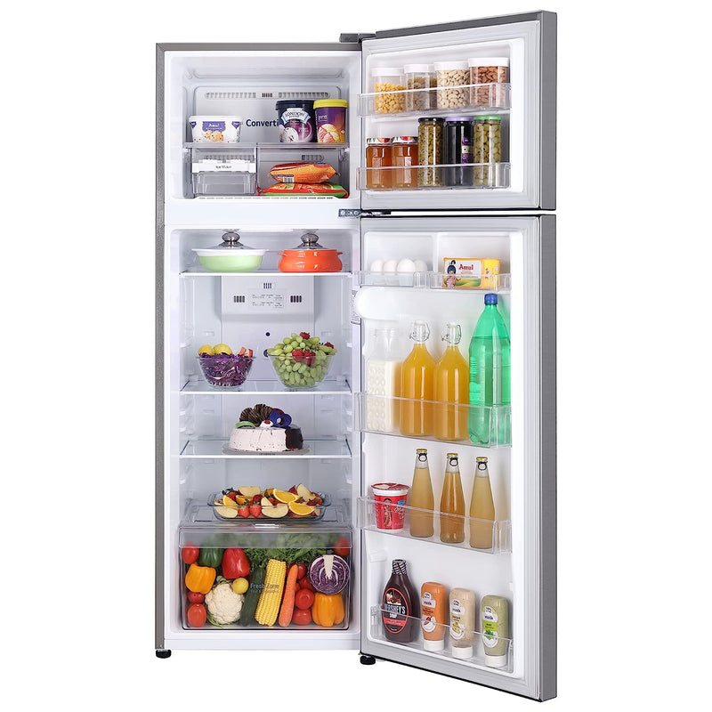 LG 288 L 2 Star Smart Inverter Frost-Free Double Door Refrigerator (GL-S322SPZY, Shiny Steel, Convertible)