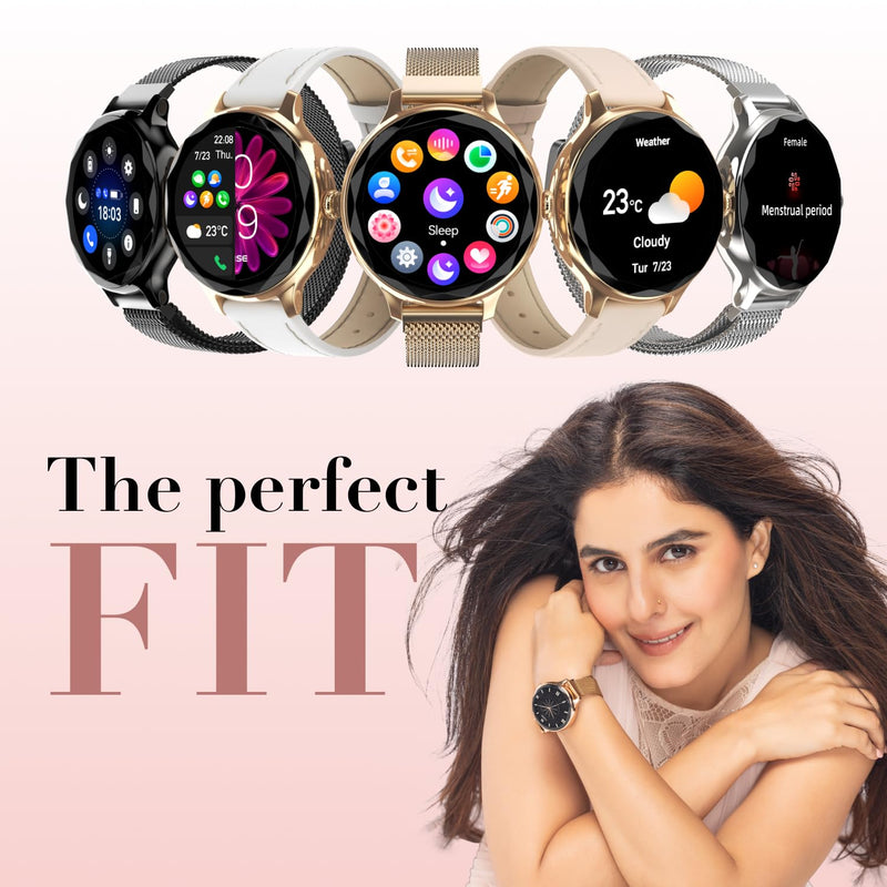 Noise Diva Smartwatch with Diamond Cut dial Smart Watch for Women