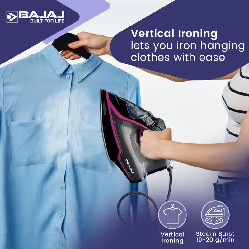 Bajaj MX-35N 2000W Steam Iron With Steam Burst, Anti-Drip & Anti-Scale Technology