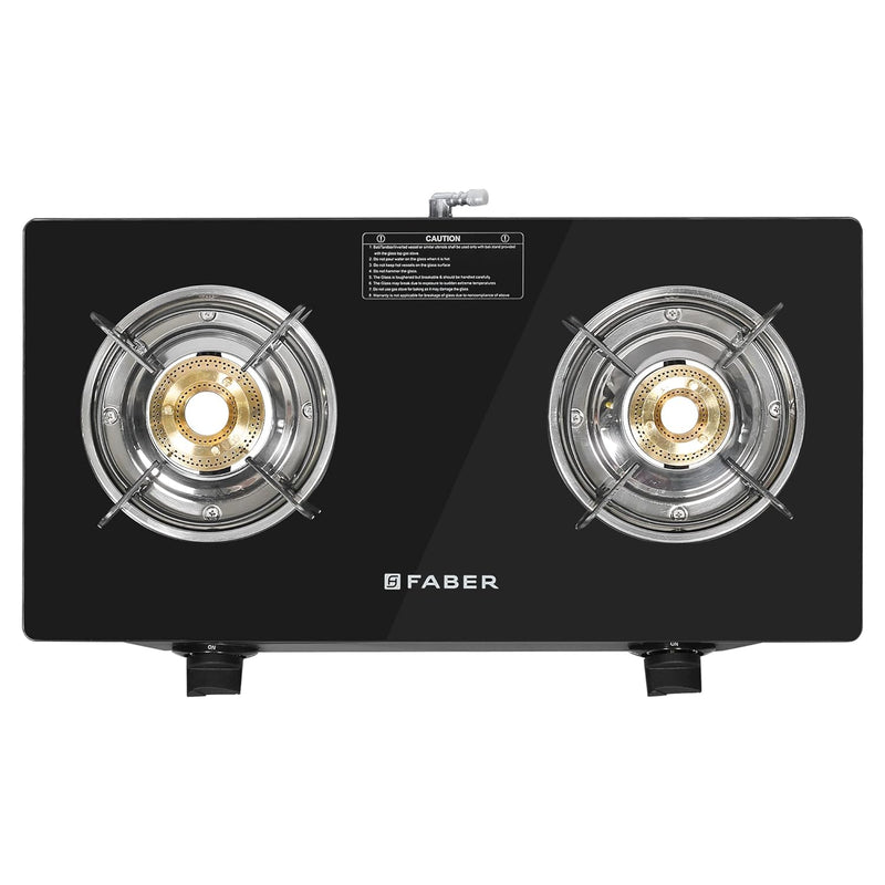 Faber 2 Burner gas stove (ARROW 2BB BK) Manual Ignition, Black