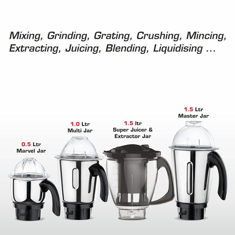 Vidiem Vstar ADC Blu Mixer Grinder 717 A | Mixer grinder 750 watts with 5 Jar in-1 Juicer Mixer Grinder