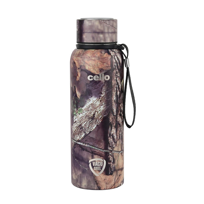 Cello Duro Tuff Steel Series- Duro Deezee Kent Double Walled Stainless Steel Water Bottle with Durable DTP Coating, 550ml