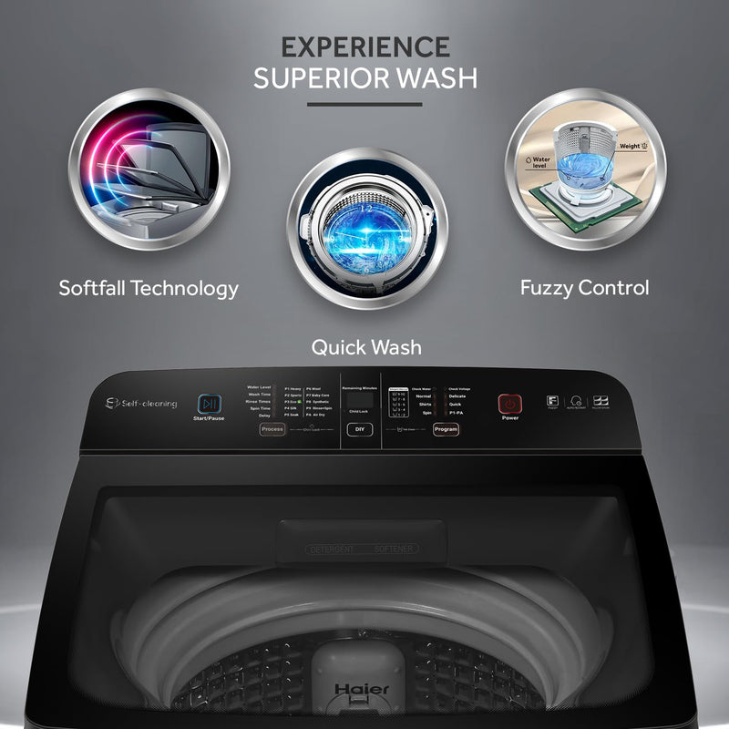 Haier 9 Kg 5 star Fully Automatic Top Loading Washing Machine‎ HSW90-678ES8, Dark Jade Silver