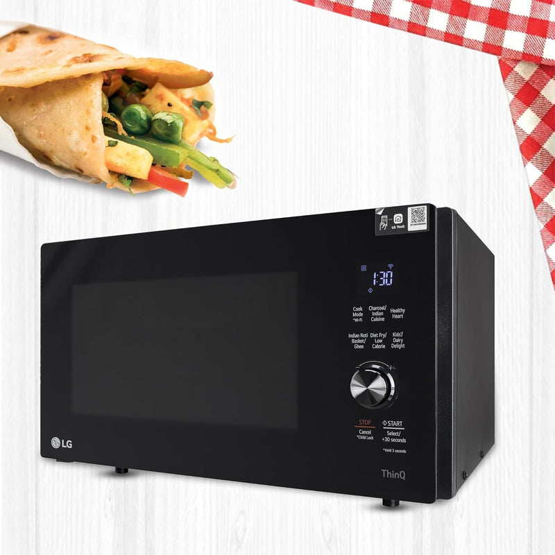 LG 28 L Wi-Fi Enabled Charcoal Convection Healthy Microwave Oven (MJEN286UFW, Black, Diet Fry)