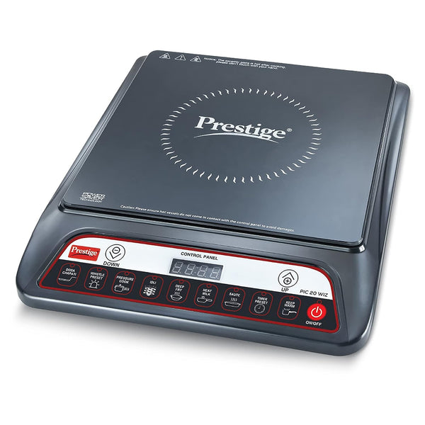 Prestige PIC 20 WIZ 1600W Induction Cooktop(Black, Automatic Whistle Counter, Indian Menu Option)