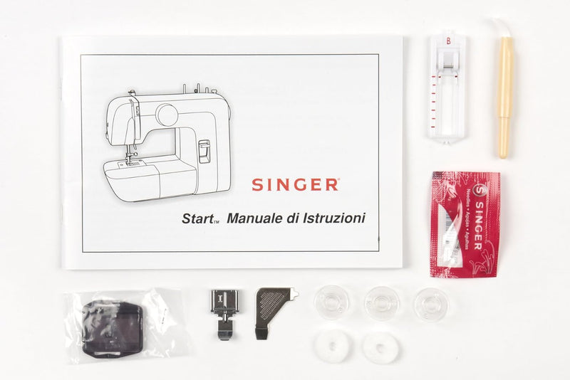 Singer 1304 Sewing Machine 6 Built-in Stitches, 19 Stitches Functions (White) Metal Frame