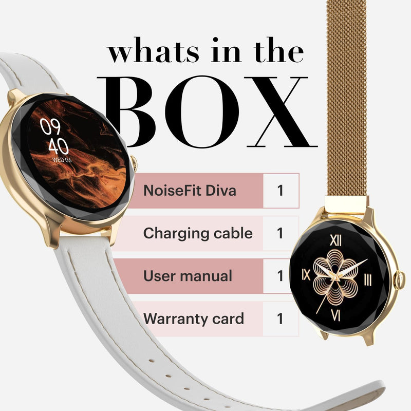 Noise Diva Smartwatch with Diamond Cut dial Smart Watch for Women