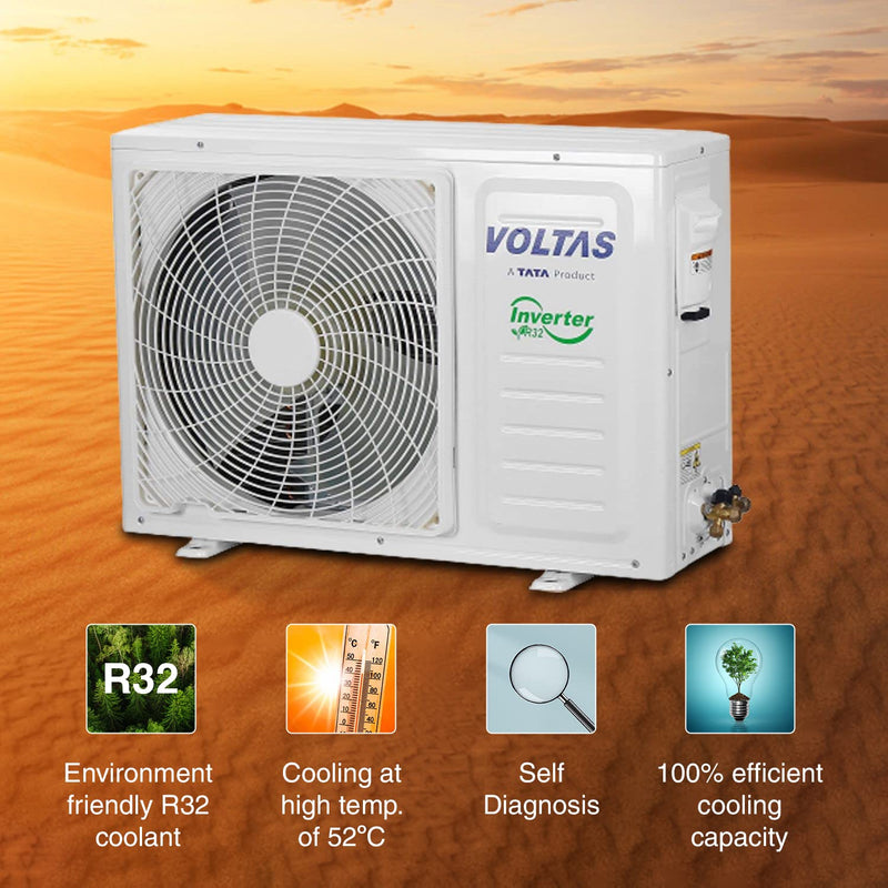 Voltas 1.5 Ton 3 Star, Fixed Speed Split AC (Copper, LED Display, Anti-dust Filter, 2023 Model, 183 Vectra Elegant, White)