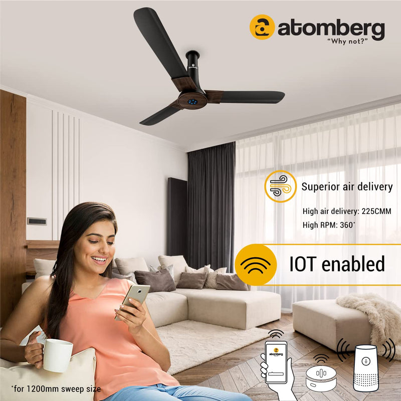 Atomberg Studio Smart+ 1200mm BLDC Motor 5 Star Rated Ceiling Fan