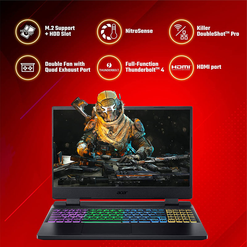 Acer Nitro 5 AN515-58 NH.QFHSI.001 Gaming Laptop (12th Gen Core i5 / 8 GB RAM / 512B SSD /15.6 inches ( 39.6cm) Display/ 4 GB Graphics / Win 11)