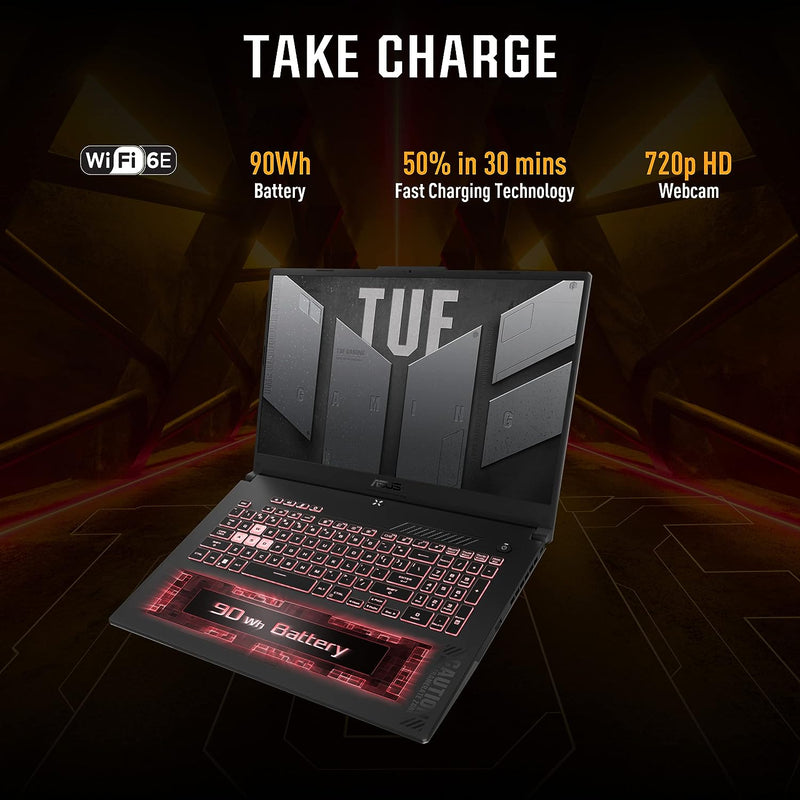 ASUS TUF Gaming F15 (2023) 90WHr Battery, Intel Core i7-12700H 12th Gen, 15.6" FHD 144Hz, 8GB RTX 4060, Gaming Laptop (16GB/512GB SSD/Windows 11