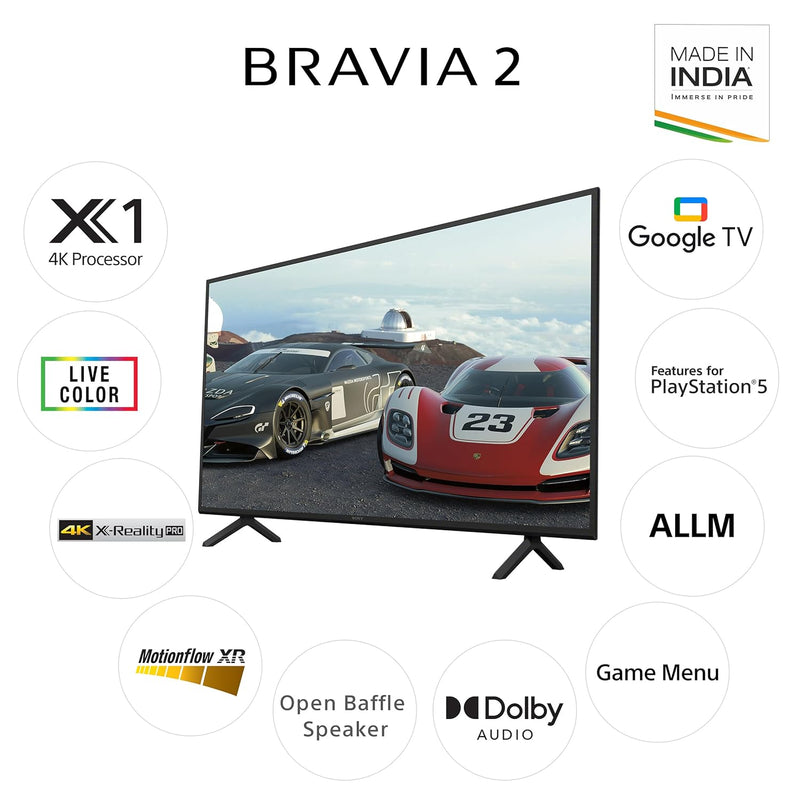 Sony 164 cm (65 inches) BRAVIA 2 4K Ultra HD Smart LED Google TV K-65S25B (Black)